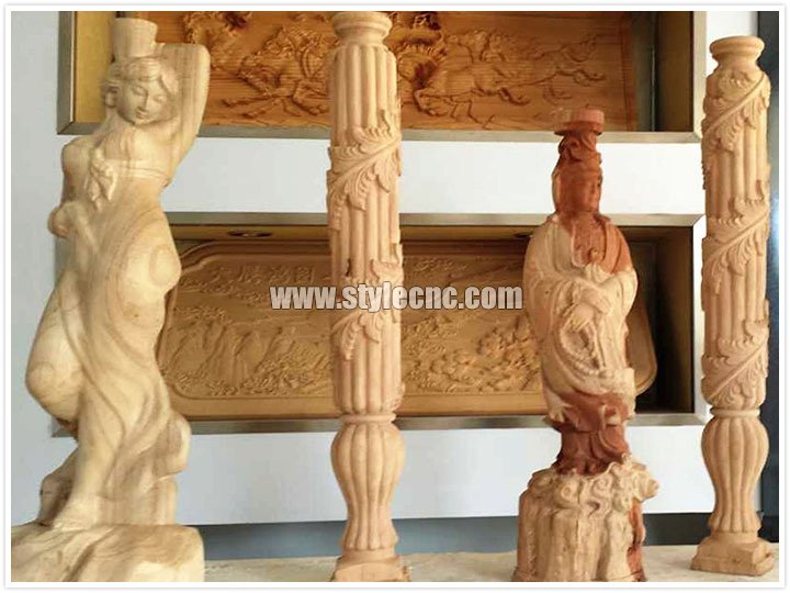 4x8數控雕刻機3D圓柱木雕項目 4x8數控雕刻機3D圓柱木雕項目