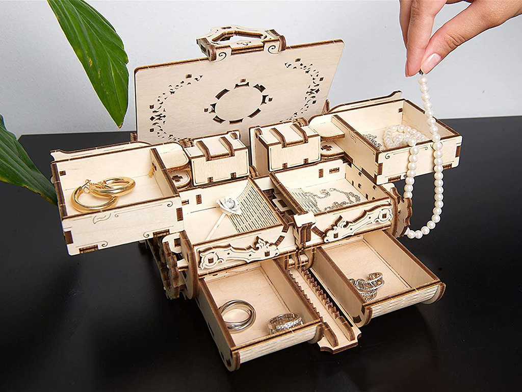 激光切割3D木制拼圖